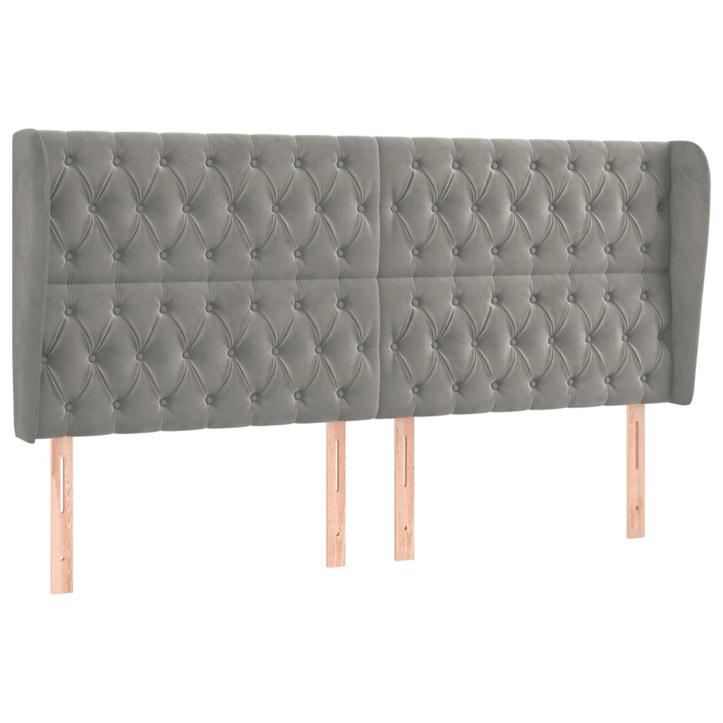 Kopfteil mit Ohren Dunkelblau 93x23x78/88 cm Samt