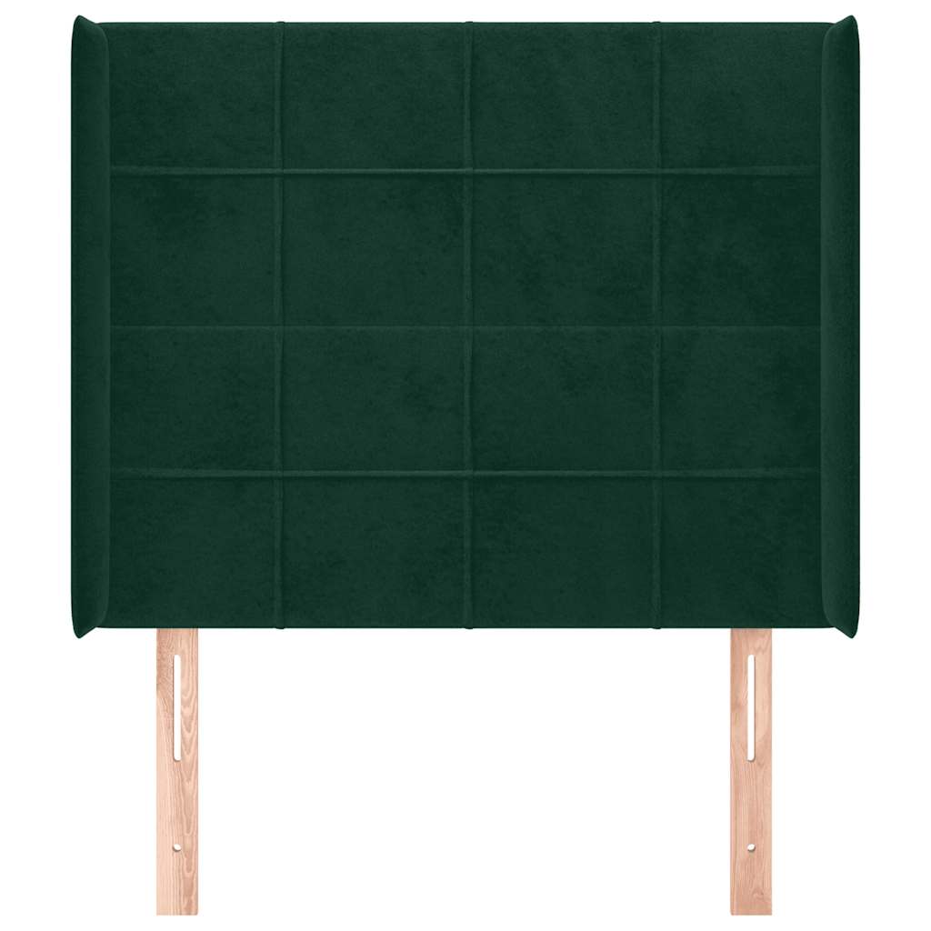 Kopfteil mit Ohren Dunkelblau 93x16x78/88 cm Samt