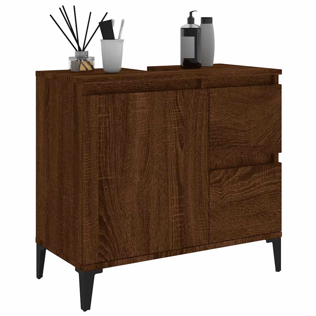 Badschrank Weiß 65x33x60 cm Holzwerkstoff