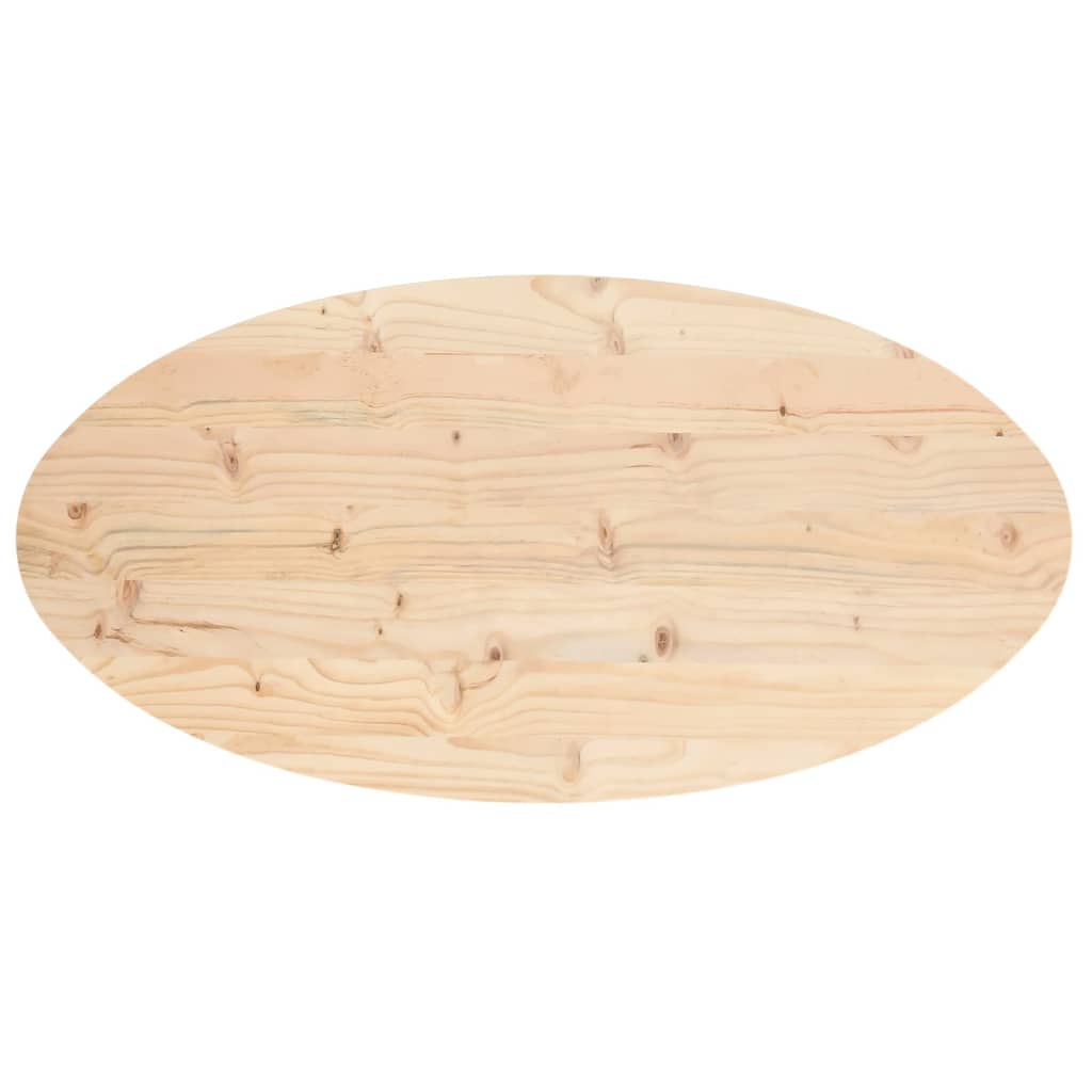Tischplatte 70x35x2,5 cm Massivholz Kiefer Oval