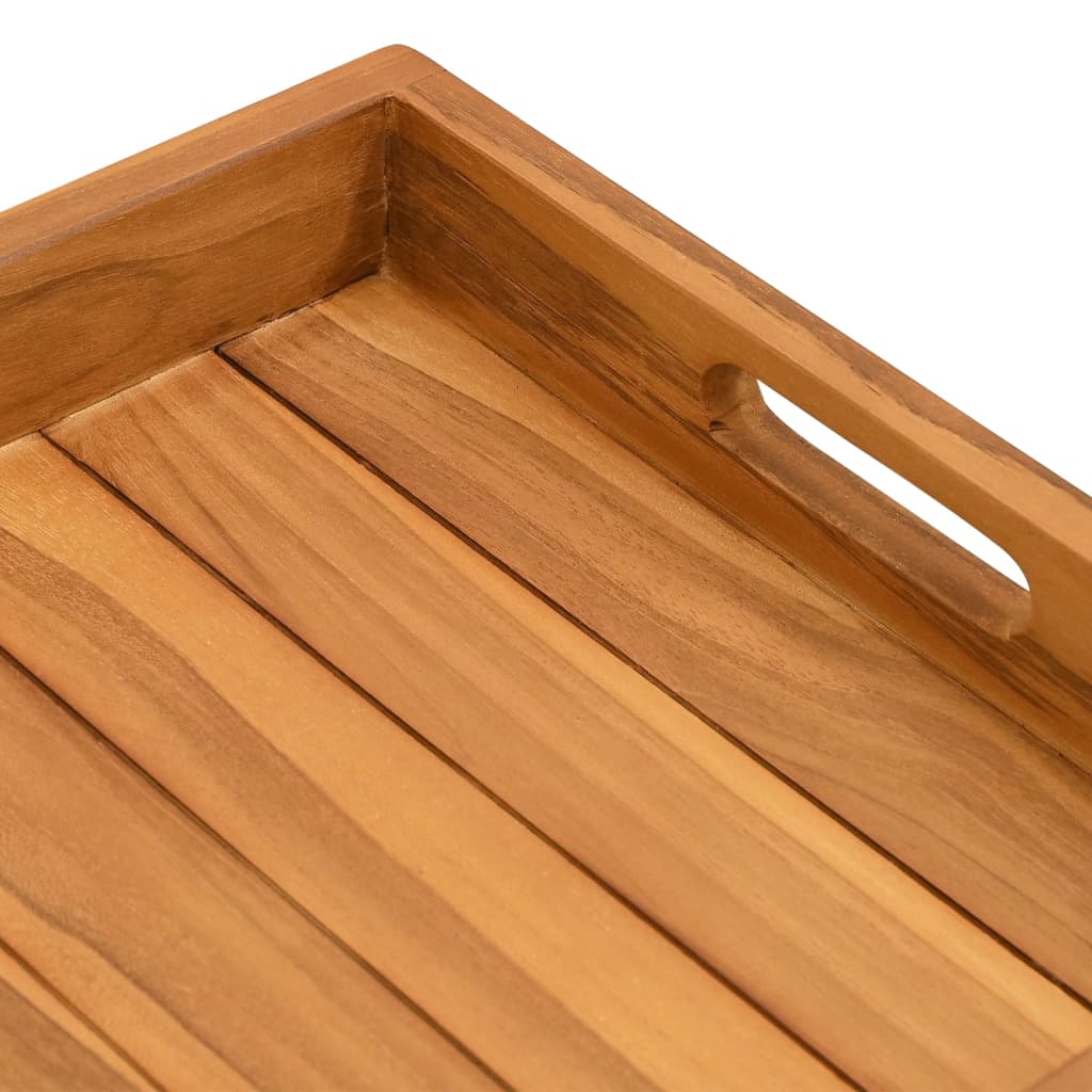 Serviertablett 60x60 cm Massivholz Teak