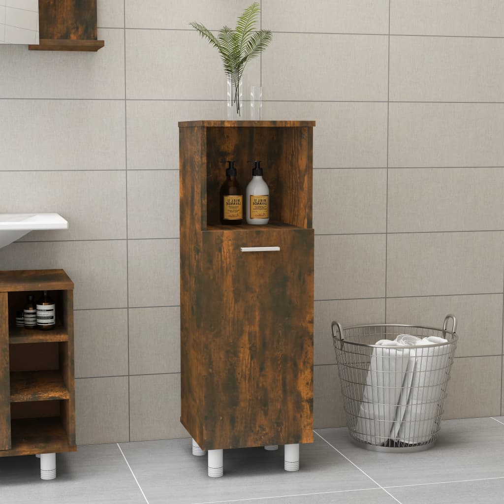 Badezimmerschrank Weiß 30x30x95 cm Holzwerkstoff