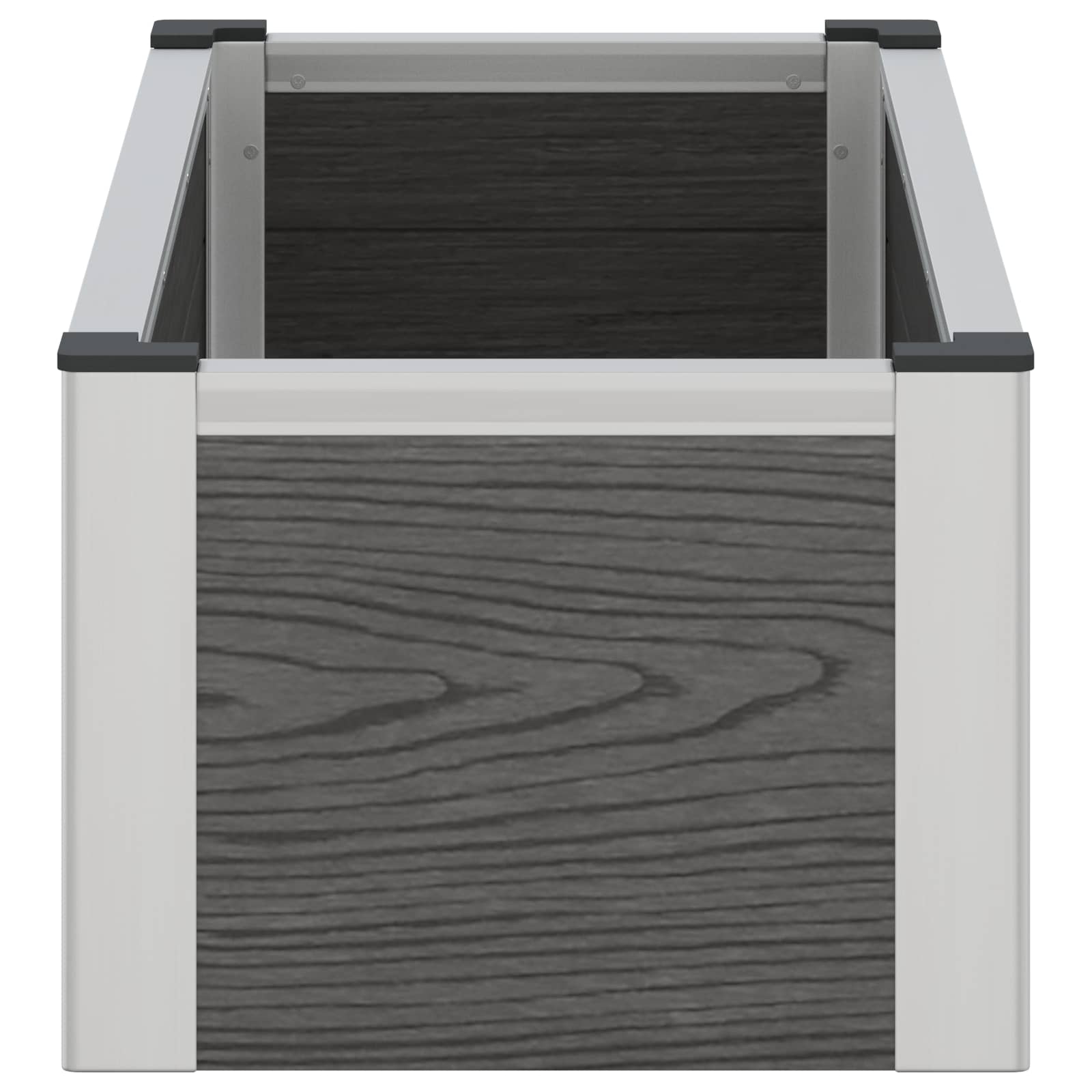 Hochbeet Grau 50 x 30 x 22 cm WPC und Aluminium