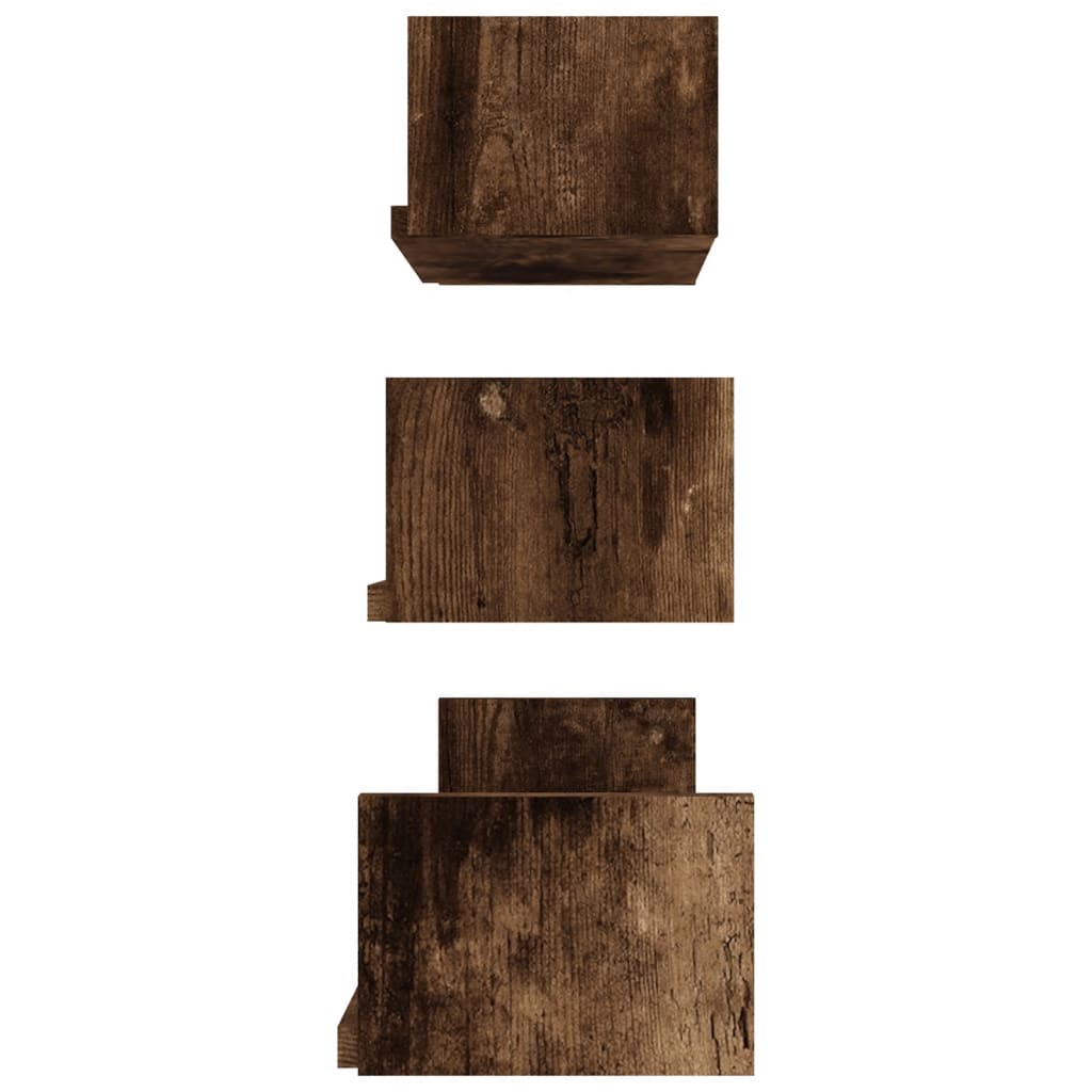 Wandregal 3 Stk. Weiß Holzwerkstoff