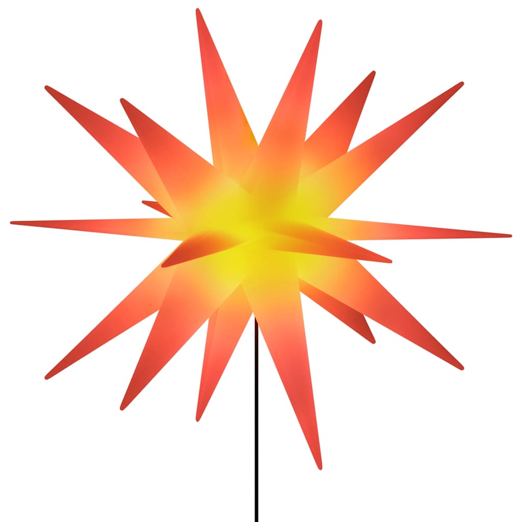 LED-Weihnachtssterne 3 Stk. mit Erdspießen Faltbar Gelb 57 cm