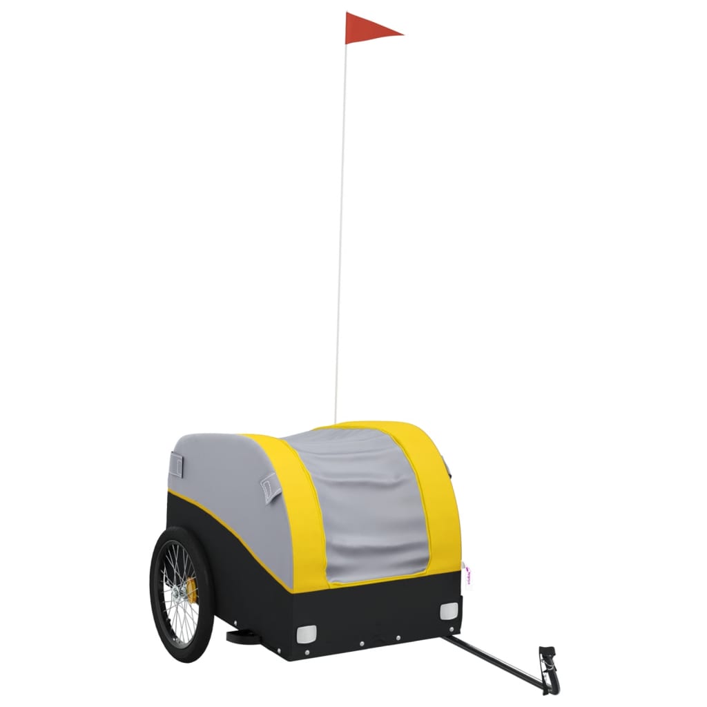 Fahrradanhänger Schwarz und Orange 30 kg Eisen