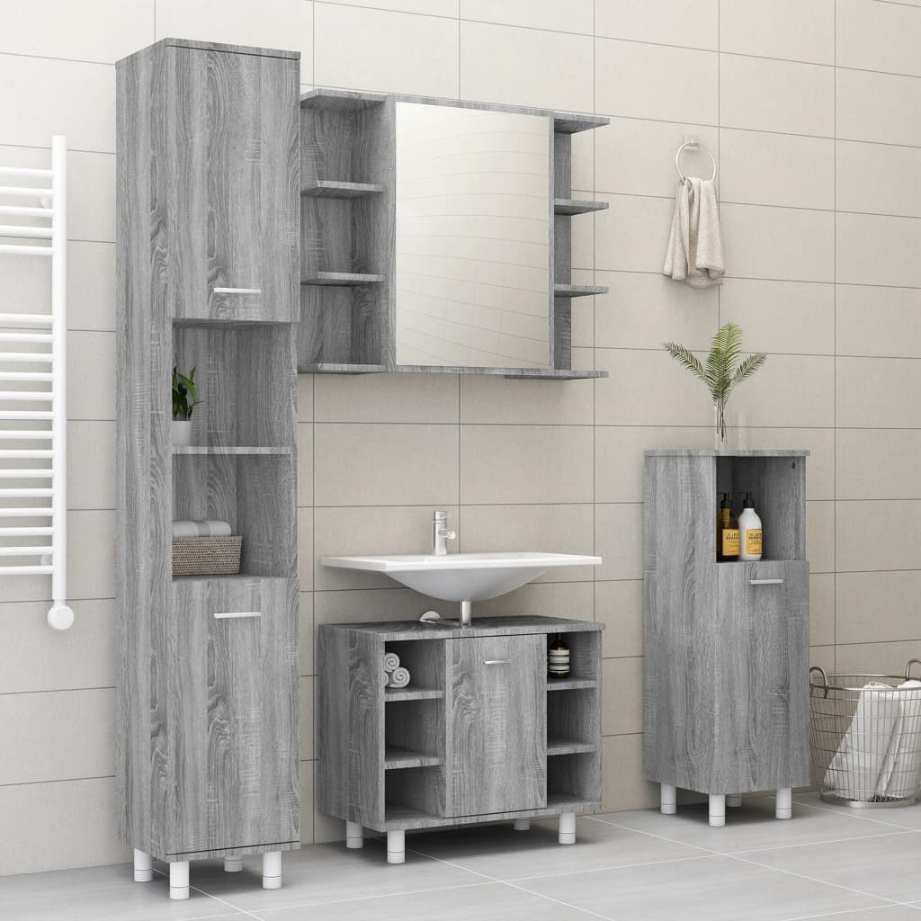 Bad-Spiegelschrank Weiß 80x20,5x64 cm Holzwerkstoff