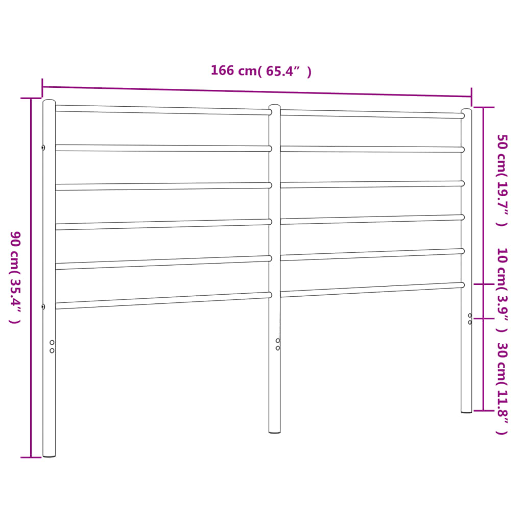 Ersatz-Kopfteil Metall Schwarz 80 cm