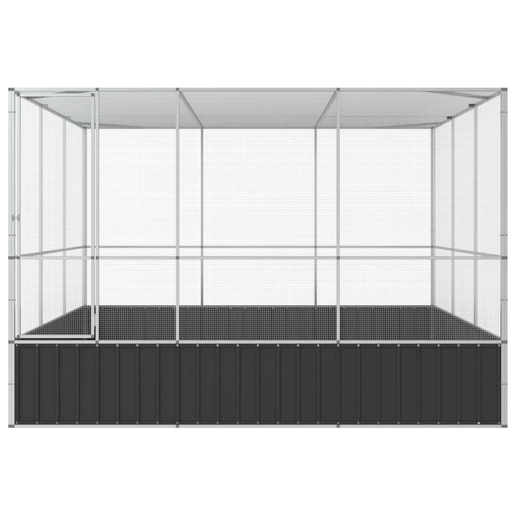 Voliere Silbern 210,5x107x212 cm Stahl