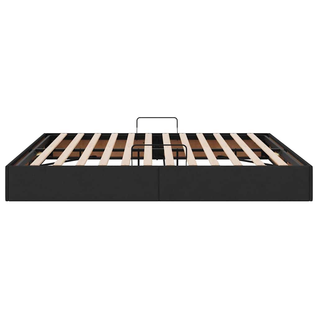 Aufbewahrungsbett mit Kopfteil Hellgrau 90 x 190 cm Stoff