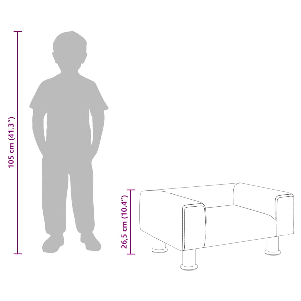Kindersofa Blau 70x45x26,5 cm Samt