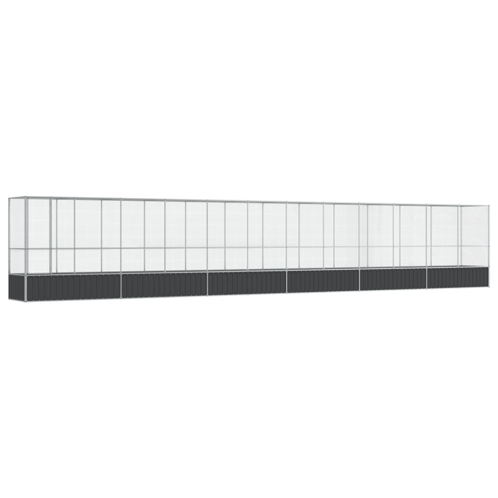 Voliere Silbern 210,5x107x212 cm Stahl
