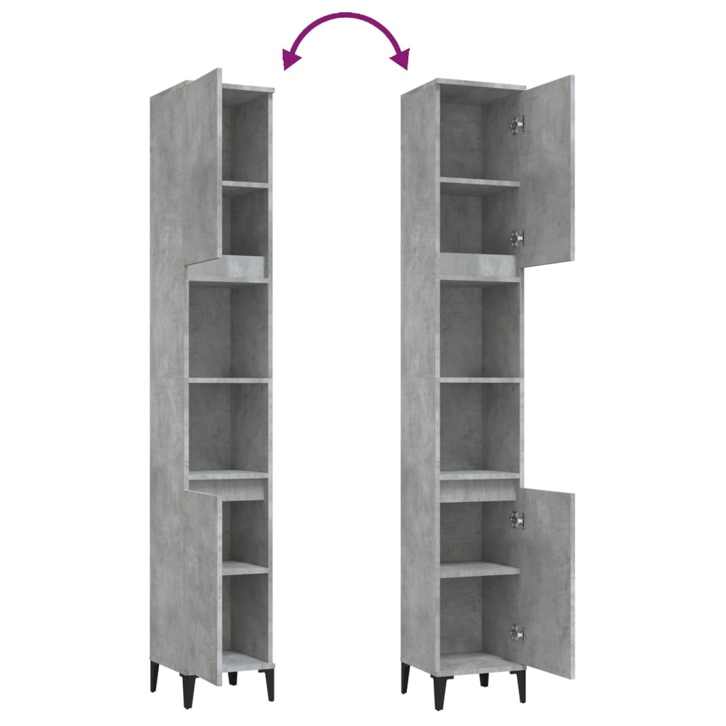 Badschrank Weiß 30x30x190 cm Holzwerkstoff