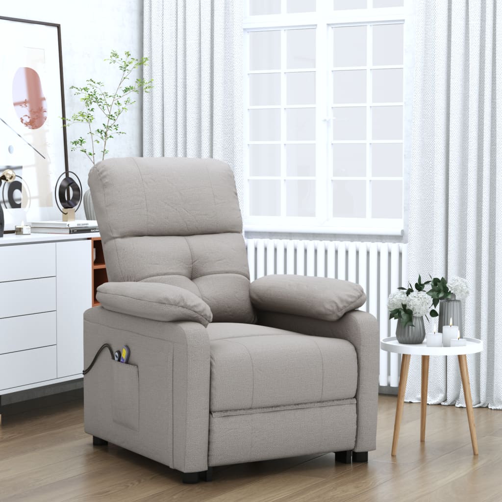 Massagesessel Elektrisch Dunkelgrau Stoff