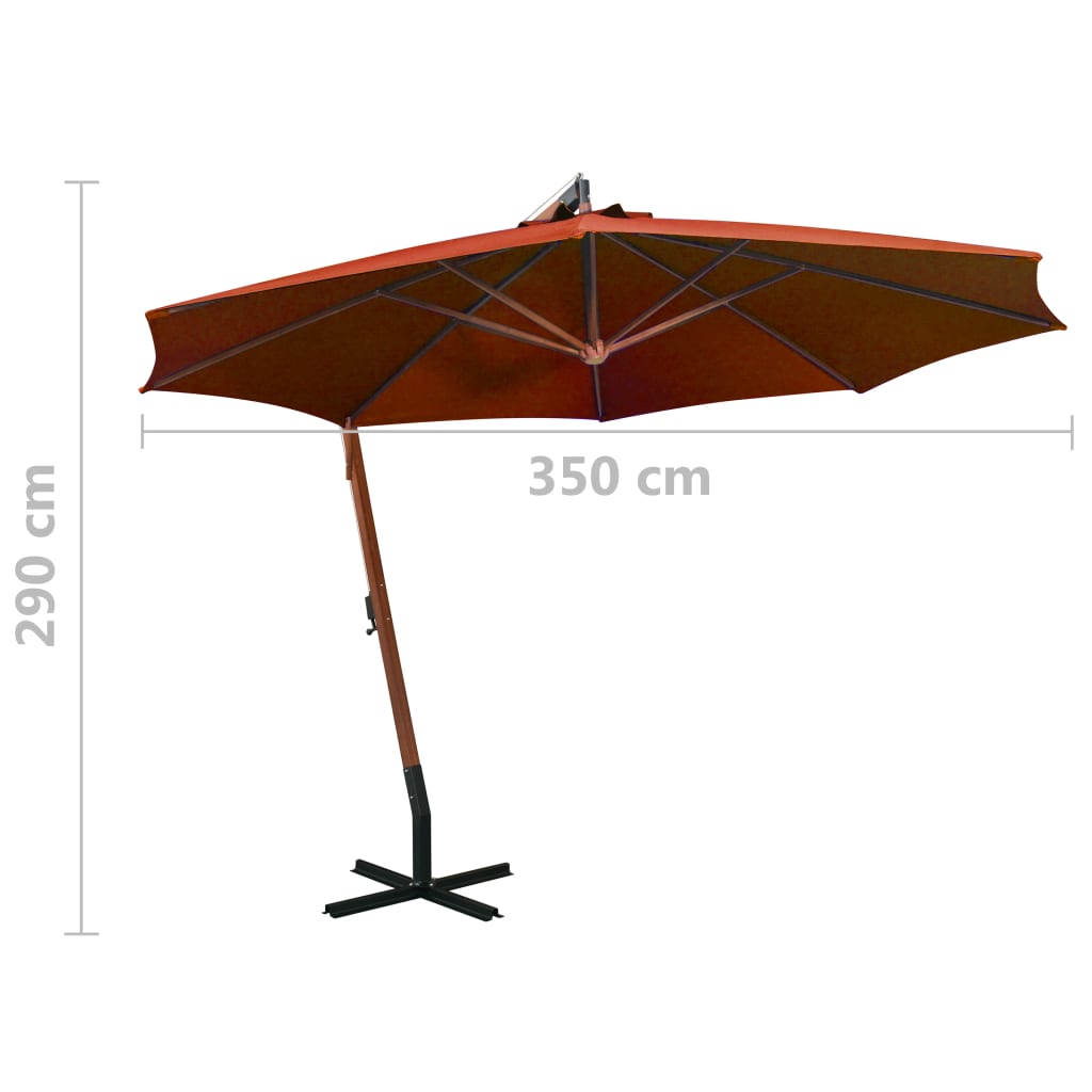 Ampelschirm mit Mast Anthrazit 3,5x2,9 m Massivholz Tanne