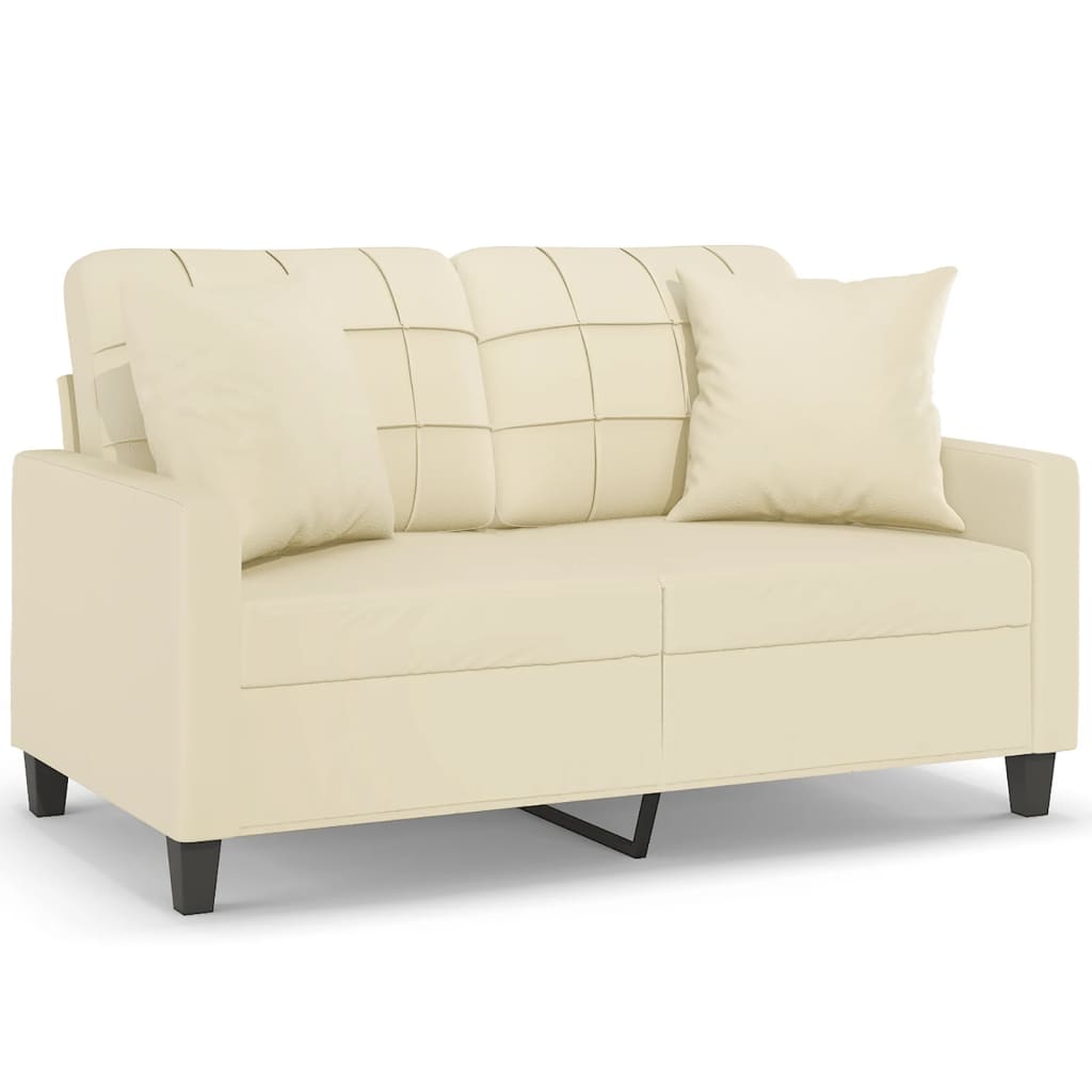 3-Sitzer-Sofa mit Zierkissen Schwarz 180 cm Kunstleder