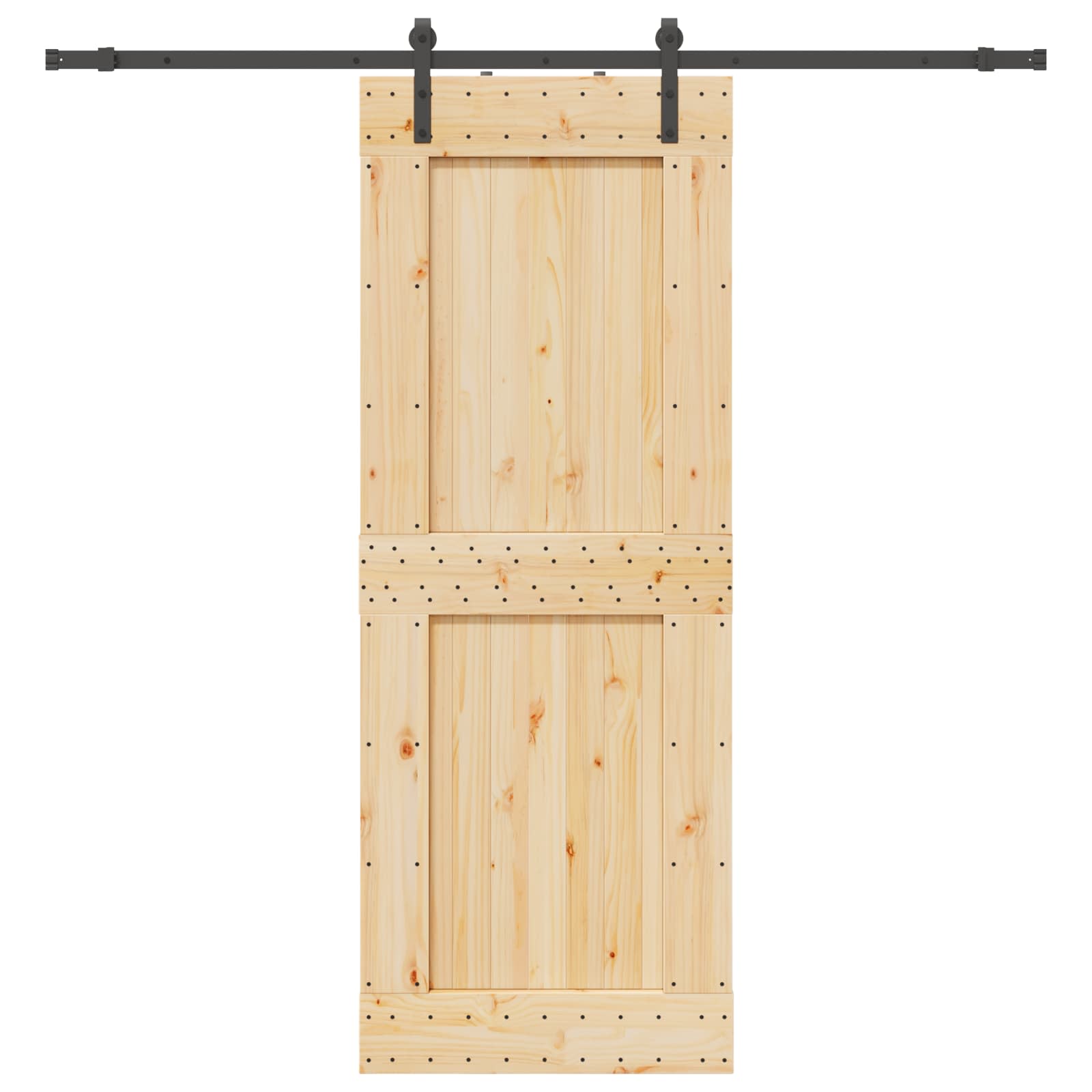 Schiebetür NARVIK Natürlich und Schwarz 70 x 210 cm (152,5 cm)