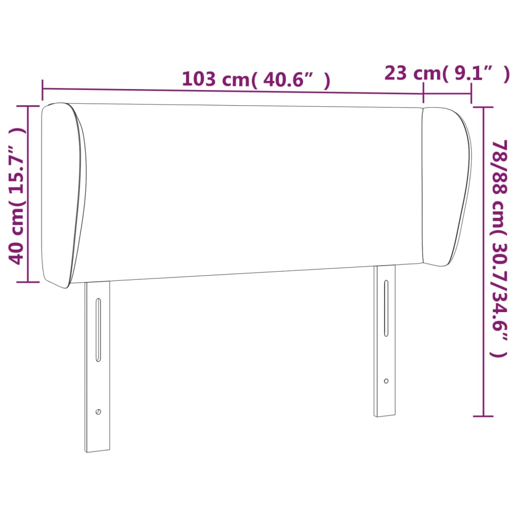 Kopfteil mit Ohren Creme 83x23x78/88 cm Kunstleder