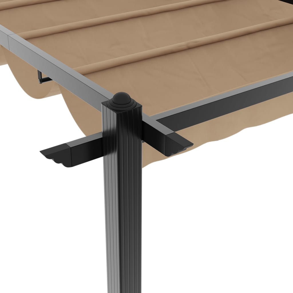 Gartenpavillon mit Ausziehbarem Dach Creme 3x6 m Aluminium