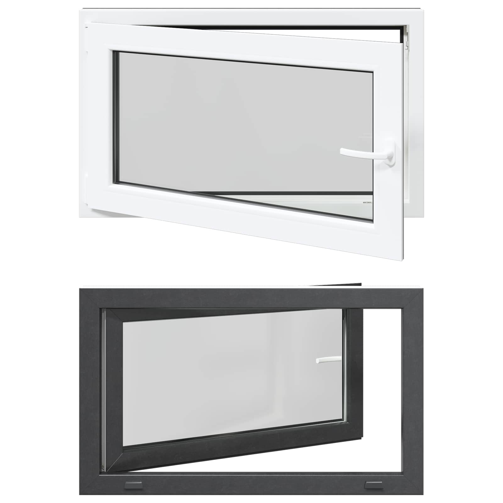 Kellerfenster RISOR 50 x 50 cm PVC und Glas Weiß