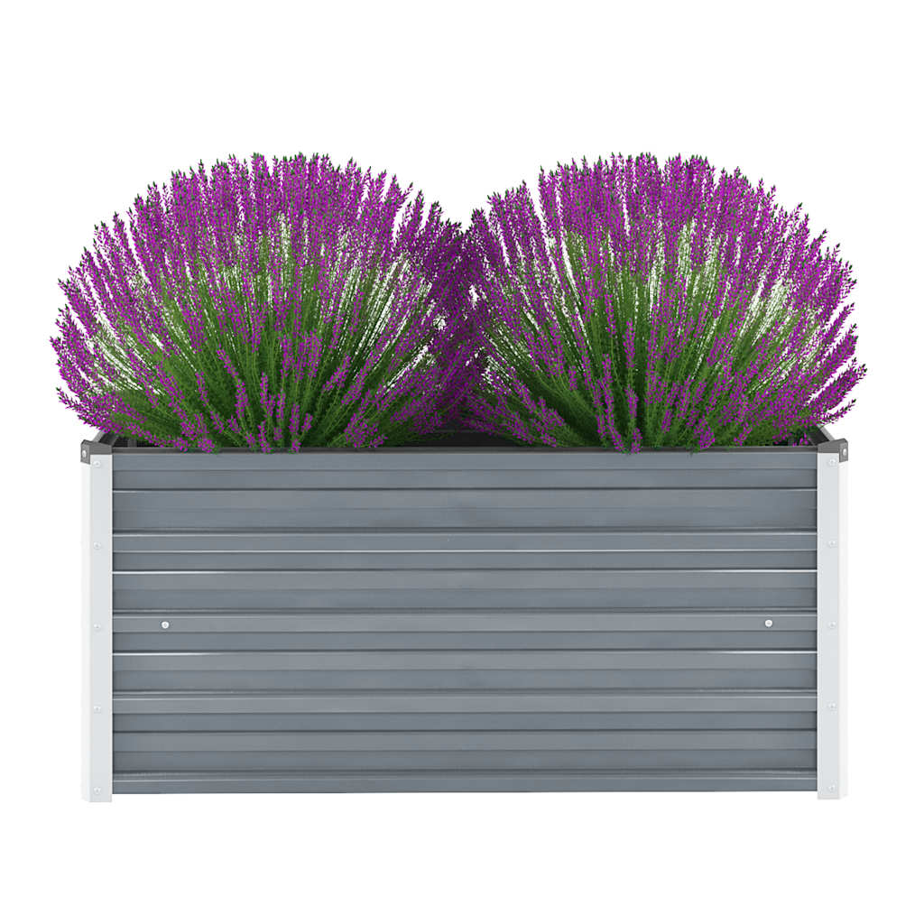 Hochbeet 160 x 80 x 77 cm Verzinkter Stahl Grau