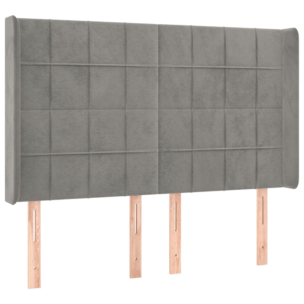 Kopfteil mit Ohren Dunkelblau 93x16x78/88 cm Samt