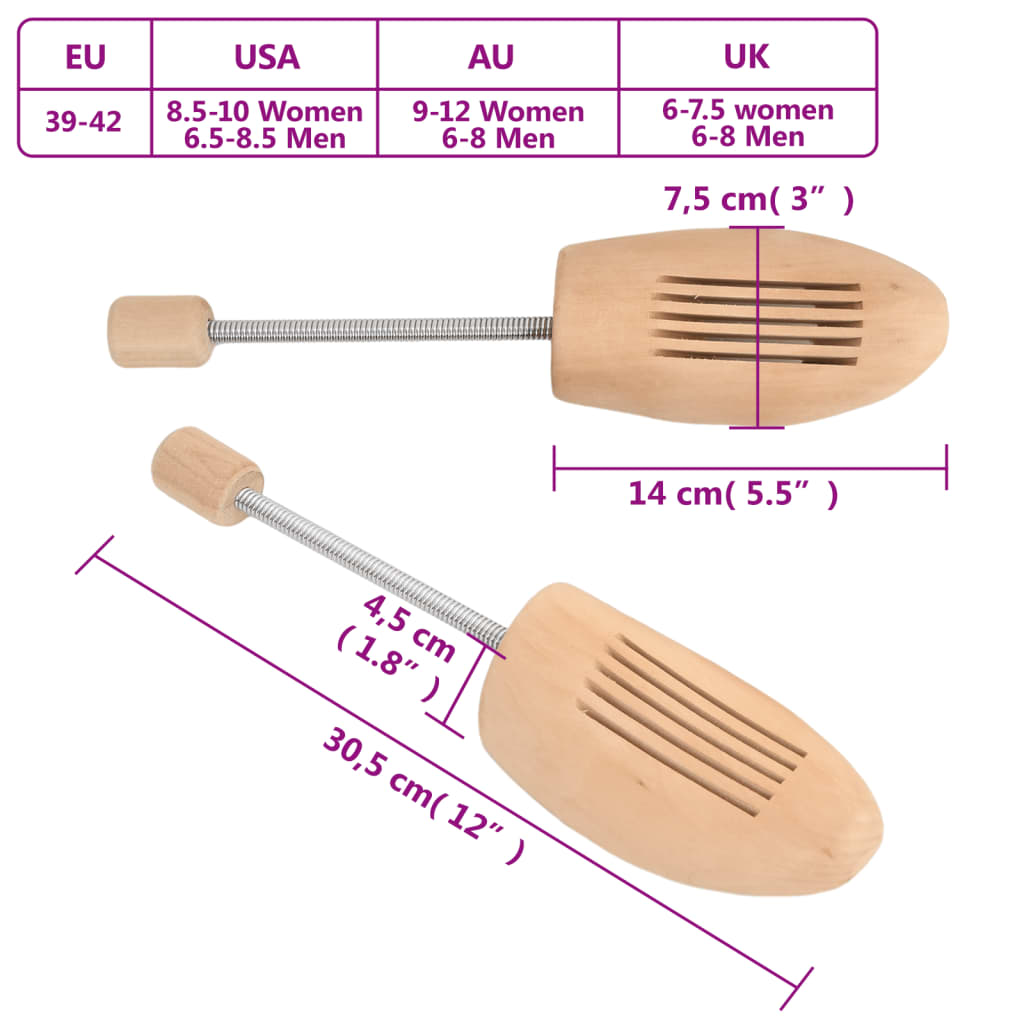 Schuhspanner 2 Paar 35-38 Massivholz Lotus