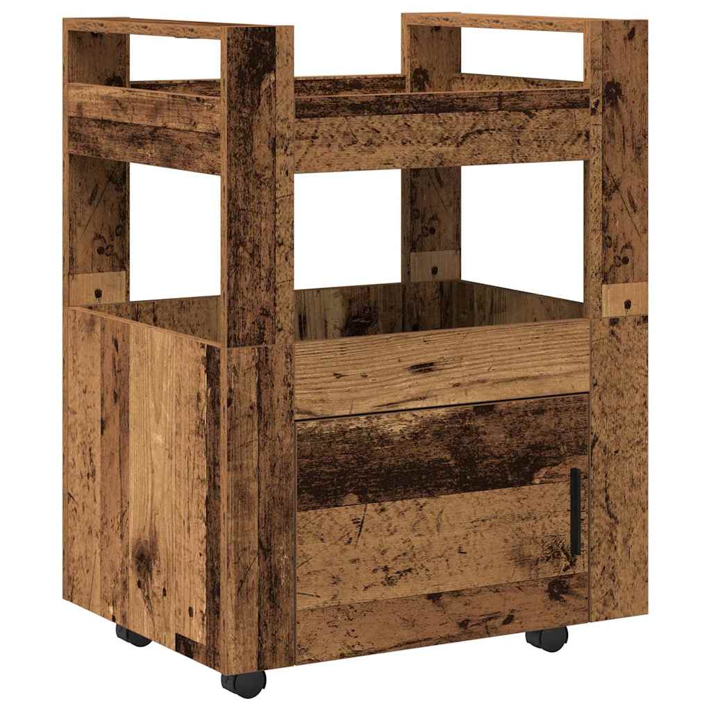 Küchenwagen Weiß 60x45x80 cm Holzwerkstoff