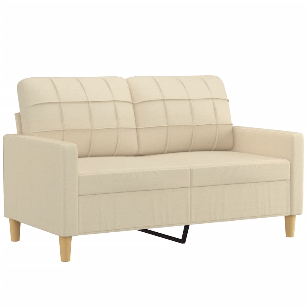 2-Sitzer-Sofa mit Zierkissen Braun 120 cm Stoff