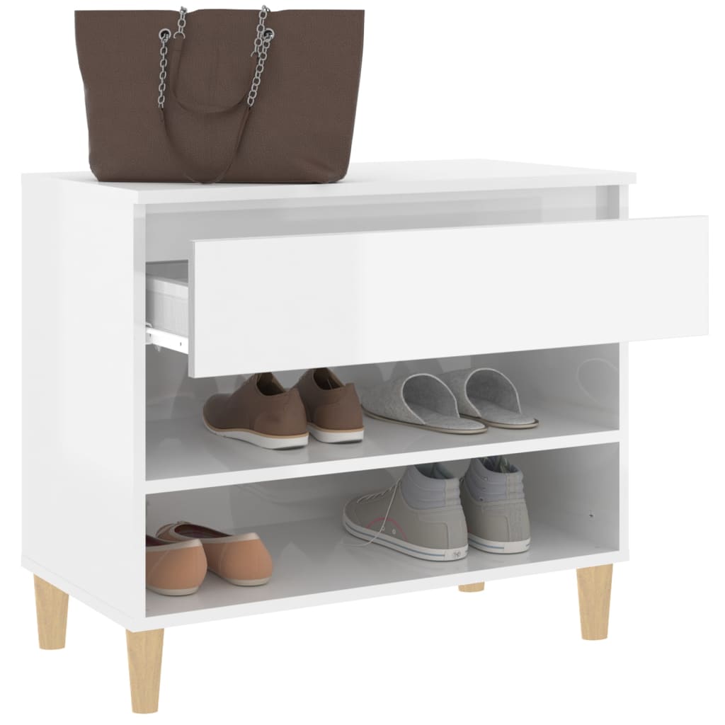 Schuhregal Weiß 70x36x60 cm Holzwerkstoff