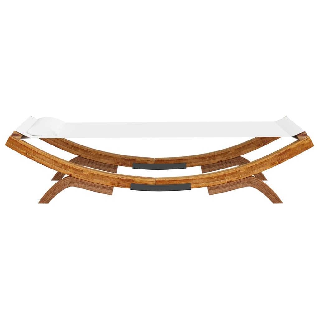 Sonnenliege 165x188,5x46 cm Bugholz Massiv Creme