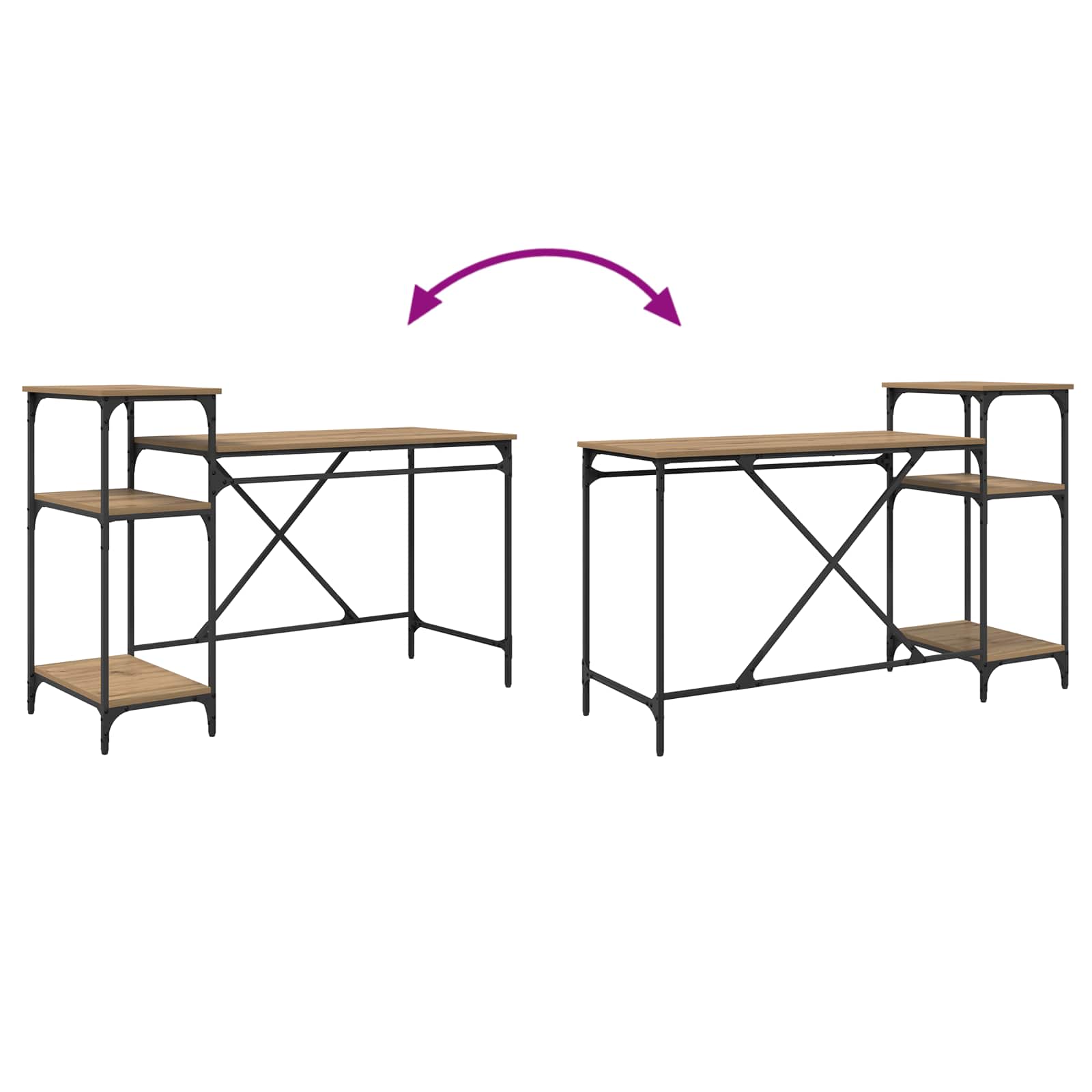 Schreibtisch mit Regal Sonoma-Eiche 135x50x90 cm Holzwerkstoff