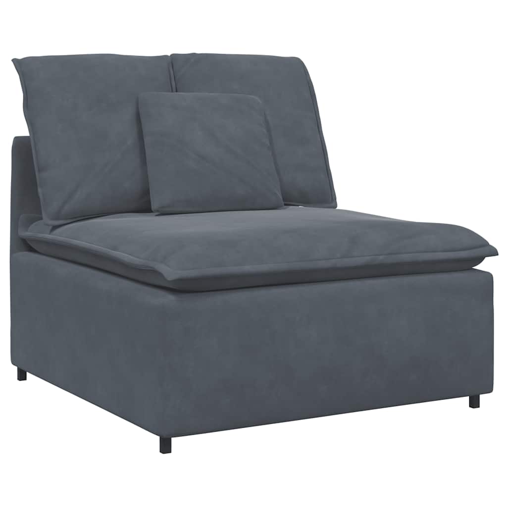 Modulares Sofa mit Kissen Samt Blau