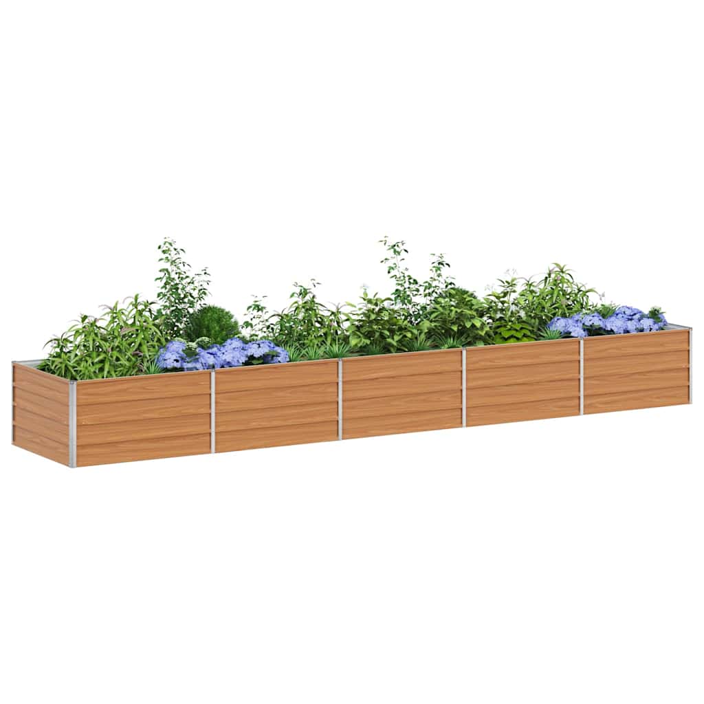 Hochbeet Hellbraun 100 x 100 x 77 cm Verzinkter Stahl
