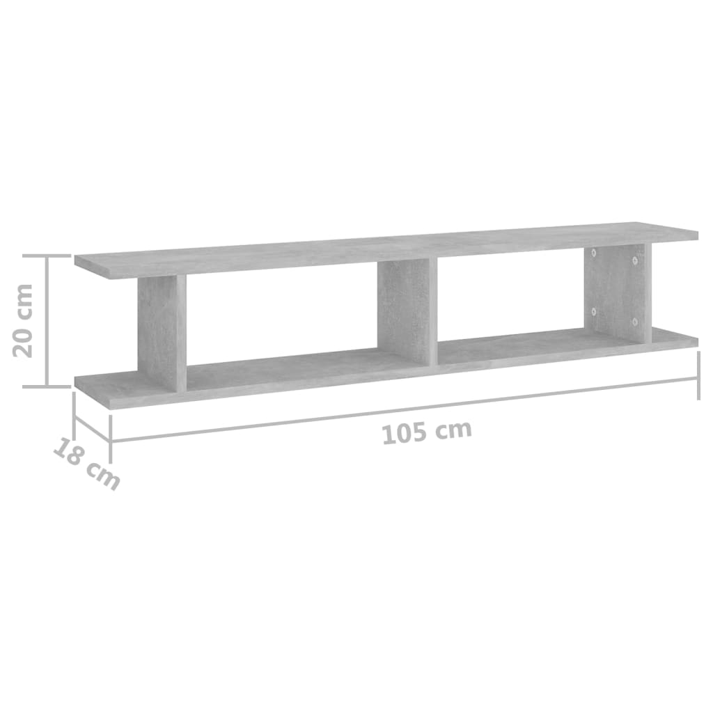 Wandregale 2 Stk. Weiß 75x18x20 cm Holzwerkstoff