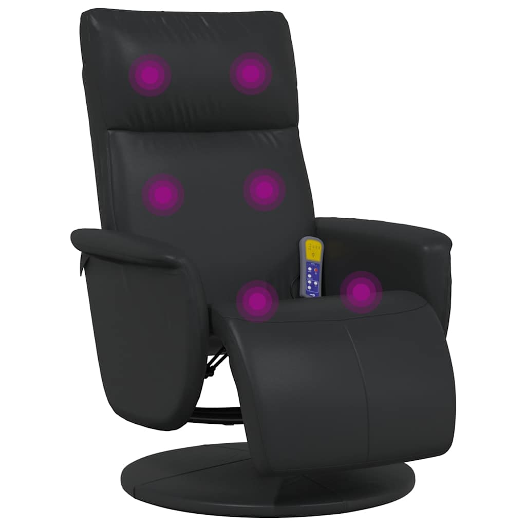 Massagesessel mit Fußteil Creme Kunstleder