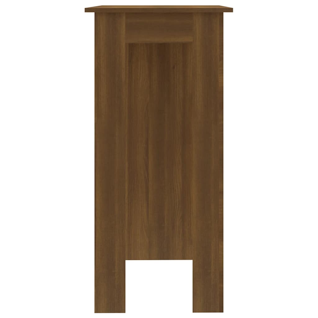 Bartisch mit Regal Weiß 102x50x103,5 cm Holzwerkstoff