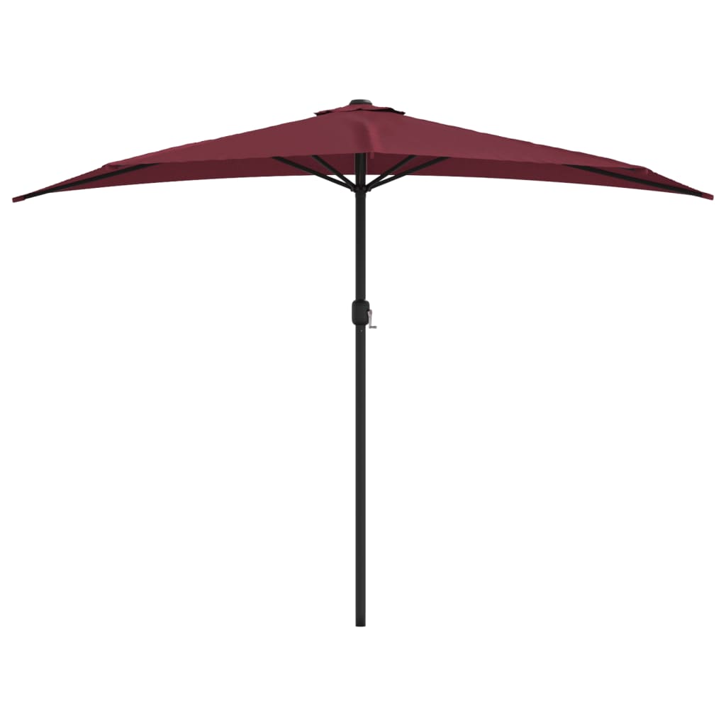 Balkon-Sonnenschirm Alu-Mast Bordeauxrot 270x144x222cm Halbrund