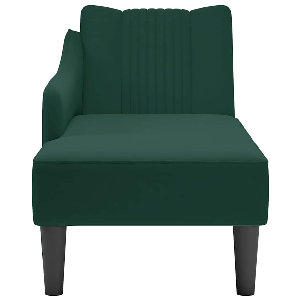 Chaiselongue mit Rechter Armlehne Blau Samt