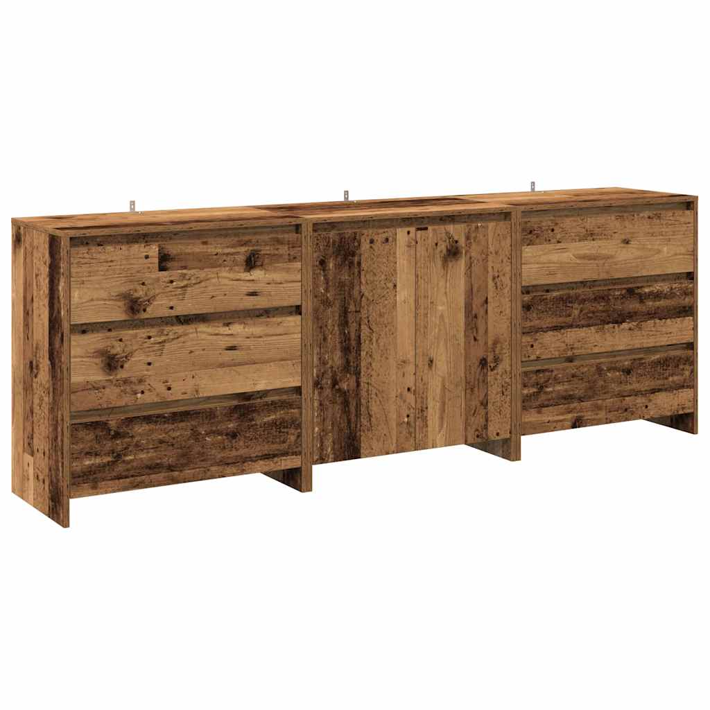 3-tlg. Sideboard Weiß Holzwerkstoff