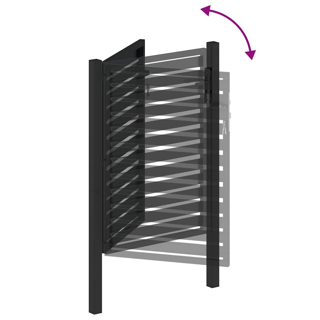 Gartentor Abschließbar Schwarz 100x100 cm Aluminium