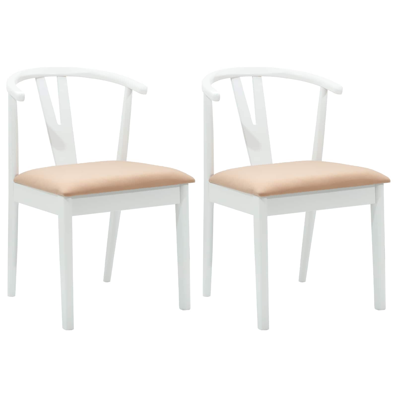 Esszimmerstuhl 2 pcs Hellbraun und hell Massives Gummiholz