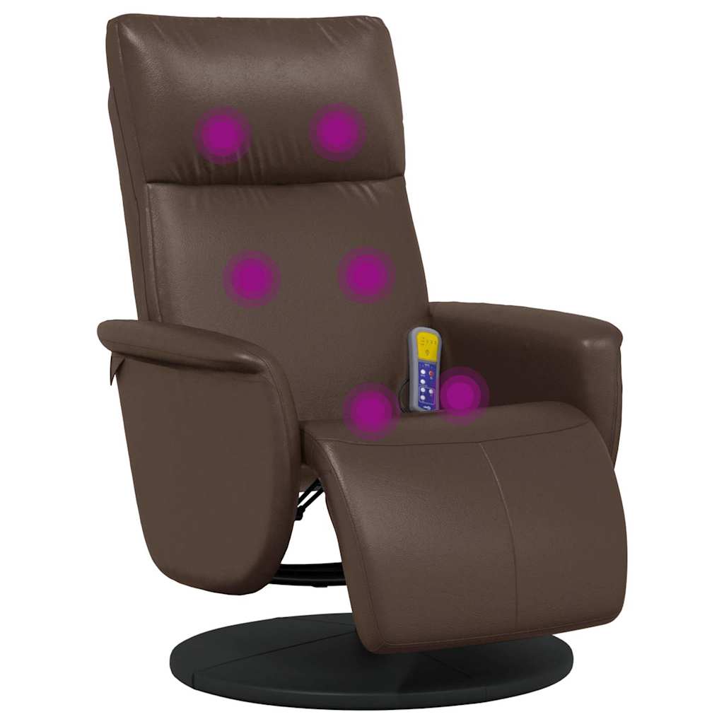 Massagesessel mit Fußteil Creme Kunstleder