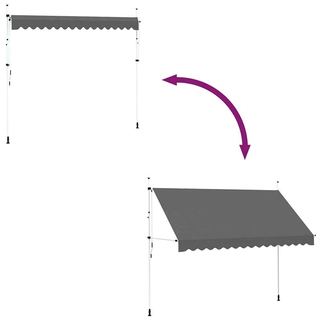 Einziehbare Markise Handbetrieben 150 cm Anthrazit