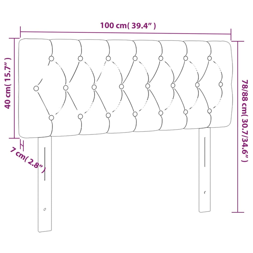 Kopfteil Hellgrau 80x7x118/128 cm Samt