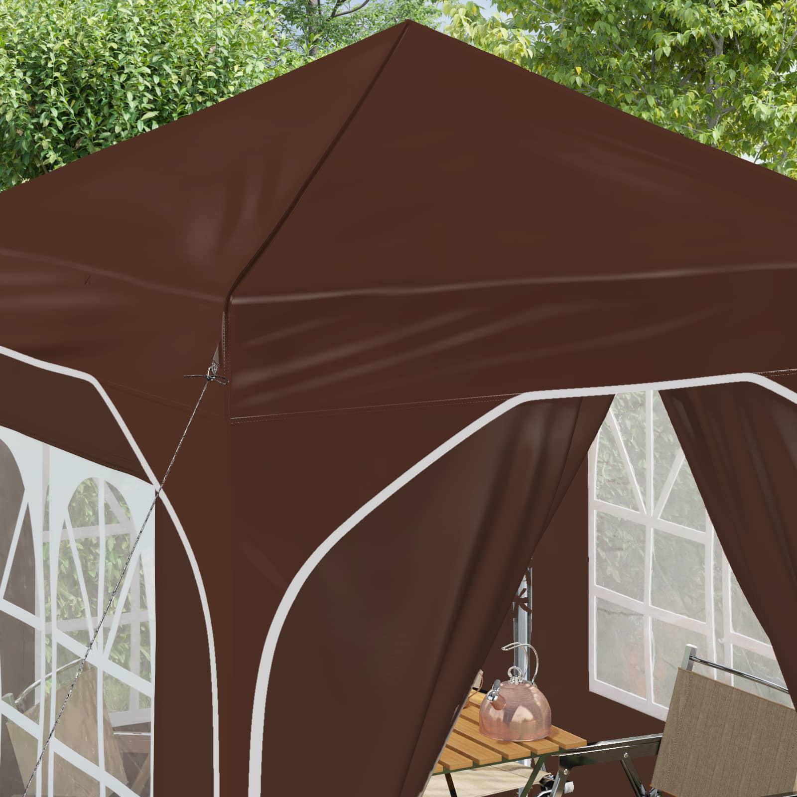 Pop-up Partyzelt 194 x 194 x 245 cm Creme