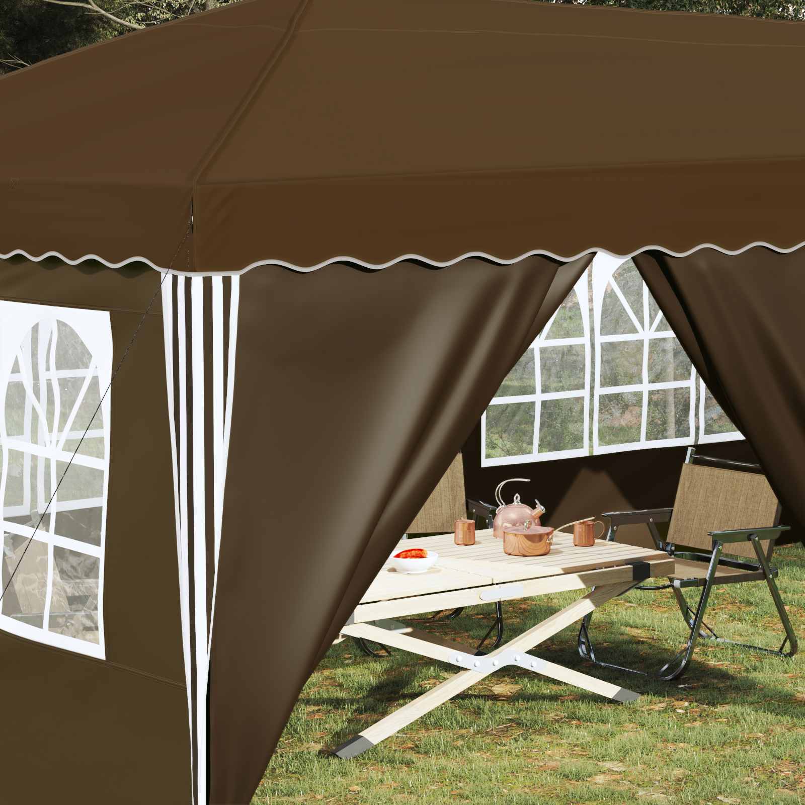 Pop-up Partyzelt 575 x 290 x 245 cm Creme