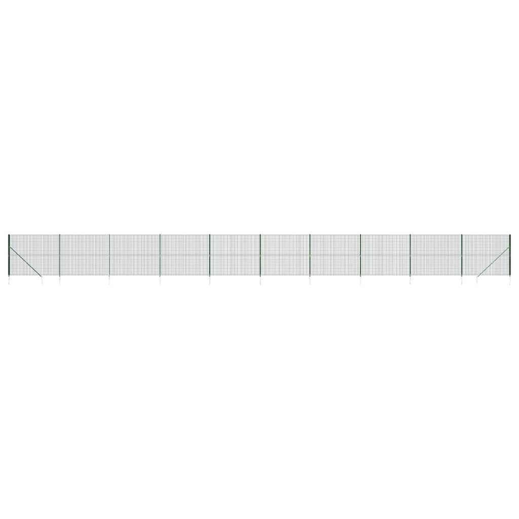 Maschendrahtzaun mit Bodenhülsen Grün 2x10 m