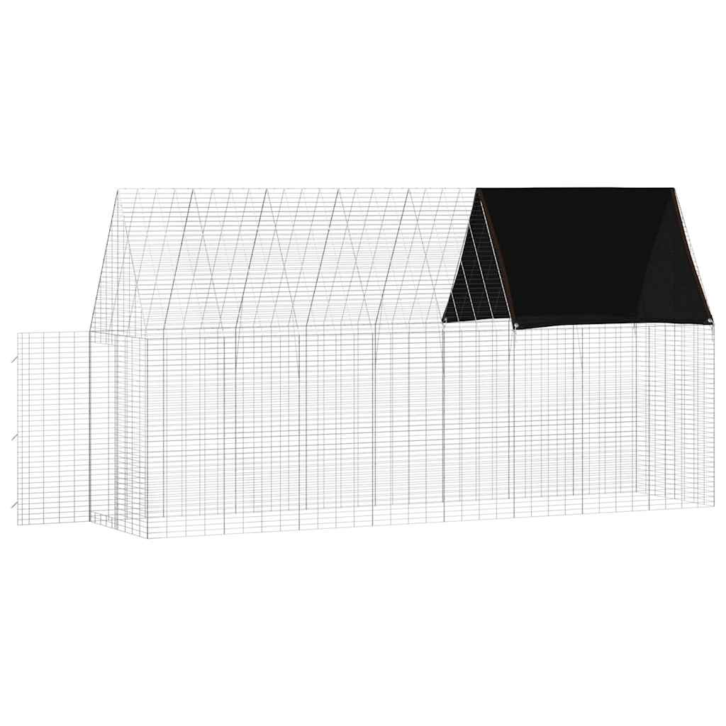 Hühnerkäfig 2 pcs Silber 600 x 100 x 210 cm Verzinkter Stahl