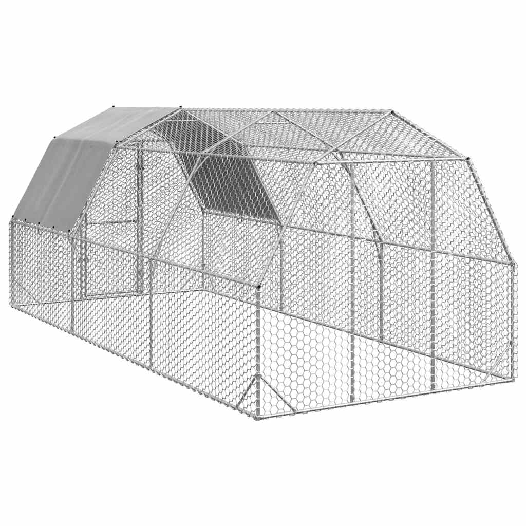 Hühnerstall mit Dach 2,5x4x2,25 m Verzinkter Stahl